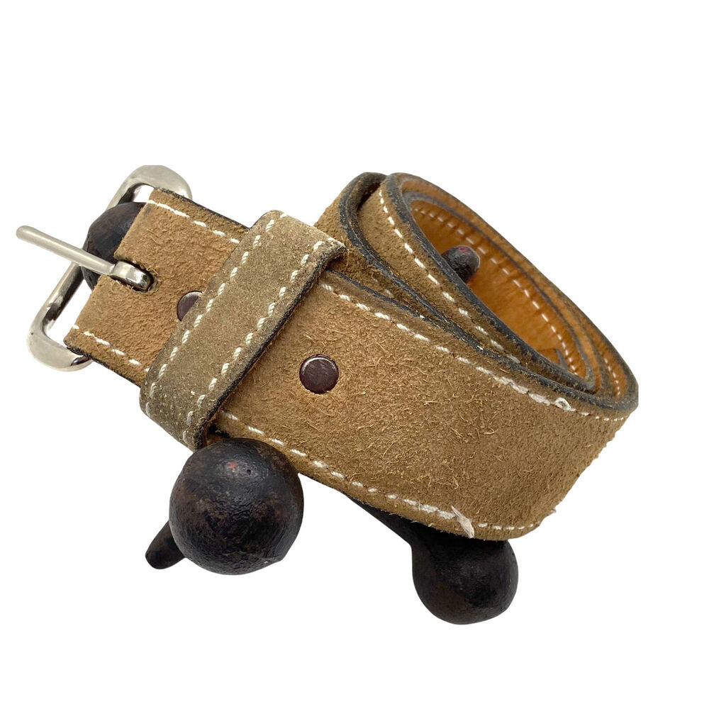 Penney’s Leathercraft Suede Belt Women's Tan Retro Adjustable Buckle Size 30